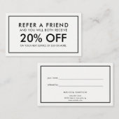 Carte De Référencement Référentiel moderne minimaliste (Devant / Derrière)