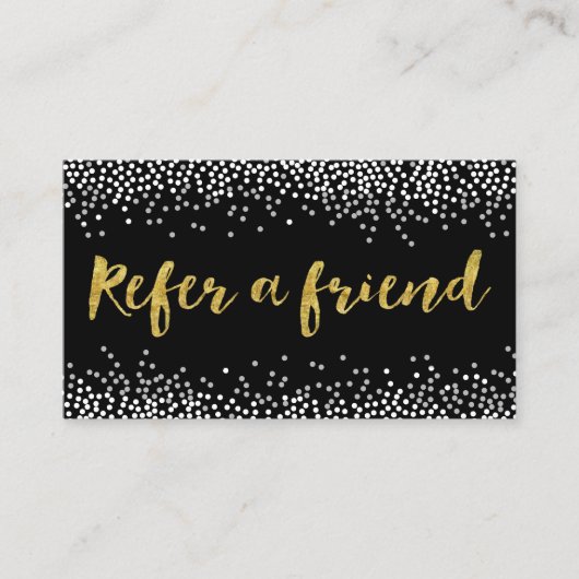 Carte De Référencement Référer un ami Confetti moderne Dots aiguillage (Devant)