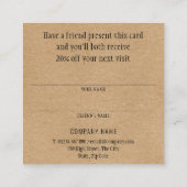 Carte De Référencement Réferer un ami Kraft rustique (Dos)