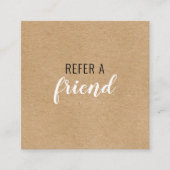 Carte De Référencement Réferer un ami Kraft rustique (Devant)
