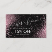 Carte De Référencement Référer un ami - Parties scintillant rose - Argent (Devant)