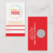 Carte De Référencement référer un ami rainbowBurst (Devant / Derrière)