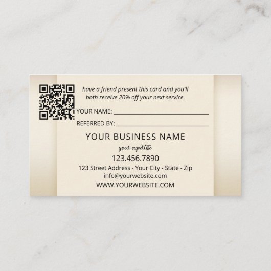 Carte De Référencement Référer un logo d'ami QR Code Portefeuille photo (Dos)