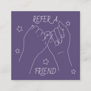 Carte De Référencement Référez un ami à l'illustration de mains mignonnes