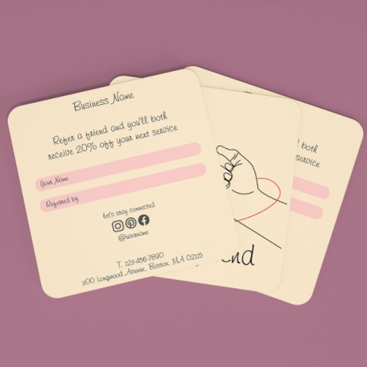 Carte De Référencement Référez Un Ami Branché Peach Pastels