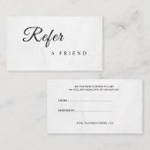 Carte De Référencement Référez un ami Élégant Professionnel d'affaires (Devant / Derrière)