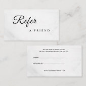 Carte De Référencement Référez un ami Élégant Professionnel des Affaires (Devant / Derrière)