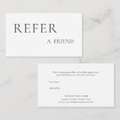 Carte De Référencement Référez un ami Élégant Professionnel des affaires (Devant / Derrière)