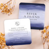 Carte De Référencement Référez Un Ami Marine Aquarelle Beauté Logo Spa