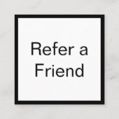 Carte De Référencement Référez un ami Modèle d'affaires noir et blanc (Dos)