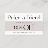 Carte De Référencement Référez un Ami Moderne Serif Police Salon & Spa Ta (Devant)