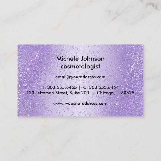 Carte De Référencement Référez un ami - Parties scintillant de lavande vi (Dos)