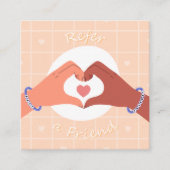 Carte De Référencement Référez Un Ami Rose Coeur Mains Illustration (Devant)