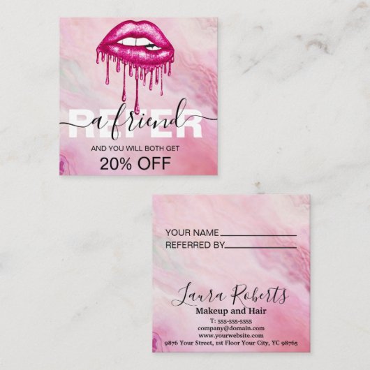 Carte De Référencement Référez une Parties scintillant moderne à un ami (Devant / Derrière)