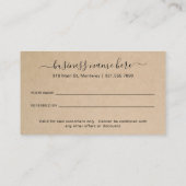 Carte De Référencement Référez-vous à un script élégant Brown rustique (Dos)