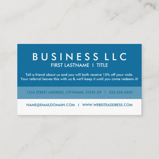 Carte De Référencement référez-vous un ami recouvert (Dos)