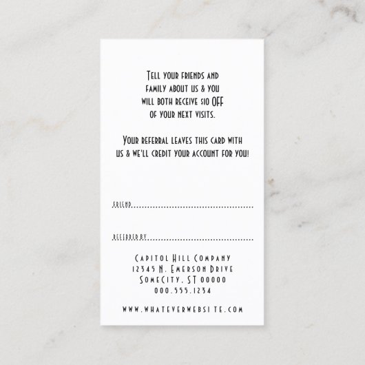 Carte De Référencement référez-vous un calavera de punk de coiffeur d'ami (Dos)