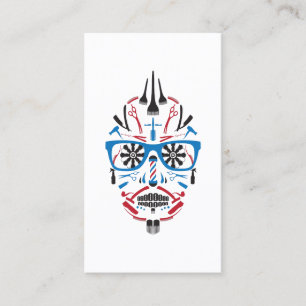 Carte De Référencement référez-vous un crâne de punk de coiffeur d'ami