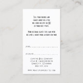 Carte De Référencement référez-vous un crâne de punk de coiffeur d'ami (Dos)