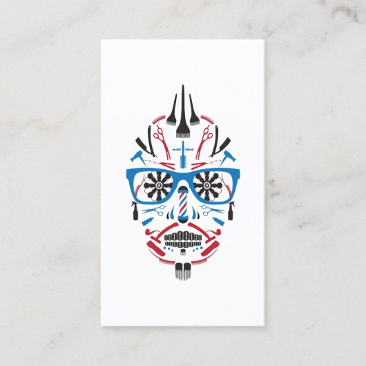 Carte De Référencement référez-vous un crâne de punk de coiffeur d'ami (Devant)