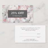 Carte De Référencement Remise rose de scintillement chic de spa de salon (Devant / Derrière)