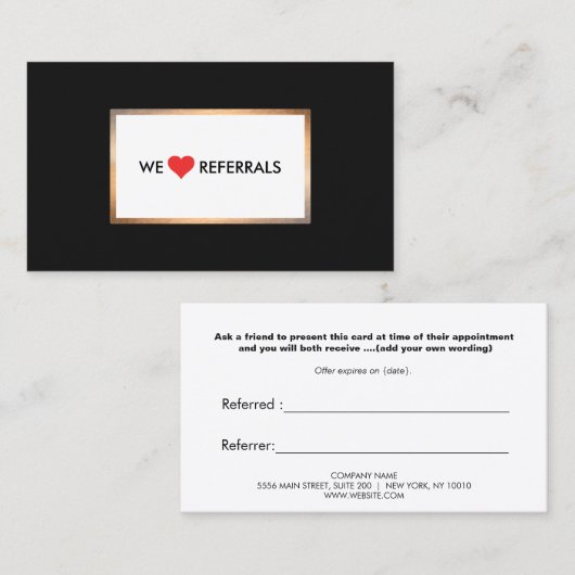 Carte De Référencement Renvoi d'appréciation client Red Heart 2 (Devant / Derrière)