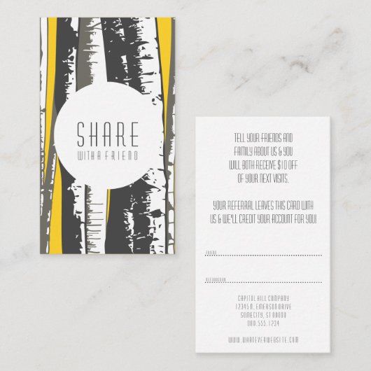 Carte De Référencement renvoyer un ami peuplier faux-trembles (Devant / Derrière)