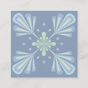 Carte De Référencement Répétition abstraite florale bleu pastel