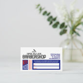 Carte De Référencement rétro barbershop référer un ami (Debout devant)
