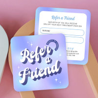 Retro Blue Purple Logo Référez-vous à un salon de 
