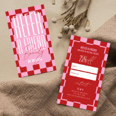 Carte De Référencement Retro Pink & Red Groovy Refer a Friend Spa Salon