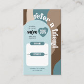 Carte De Référencement Retro Référer un ami Super Logo Salon de beauté (Devant)