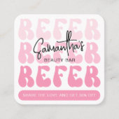 Carte De Référencement Retro Rose Référer un ami Moderne Logo Lash Salon (Devant)