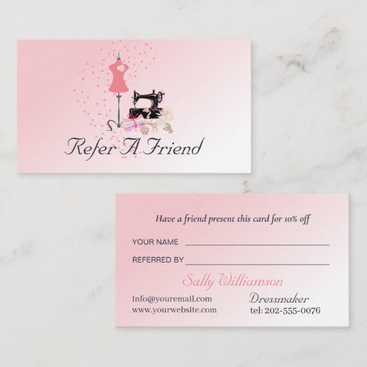 Carte De Référencement Robe nuptiale Altérations rose (Devant / Derrière)