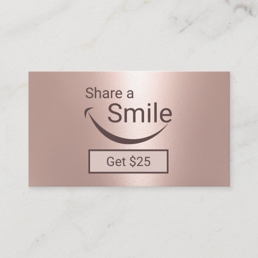Carte De Référencement Rorose Gold Dentist Share a Smile (Devant)