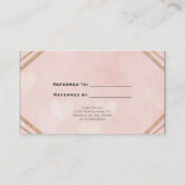 Carte De Référencement Rose Blush Rose Floral Cerfs Glam Référer un Ami (Dos)