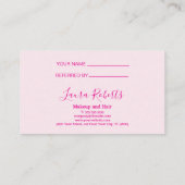 Carte De Référencement Rose Chaud Pailleté Esthétique Épurée (Dos)