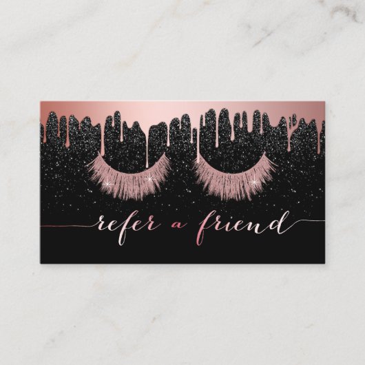 Carte De Référencement Rose de maquillage Lashes aiguillage vers l'or (Devant)