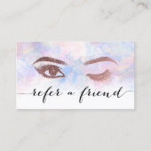 Carte De Référencement Rose Gold Lashes Maquillage Artiste Aquarelle Réfé (Devant)