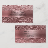 Carte De Référencement Rose Gold Liquide Chrome Métallisé Parrainez un(e) (Devant / Derrière)