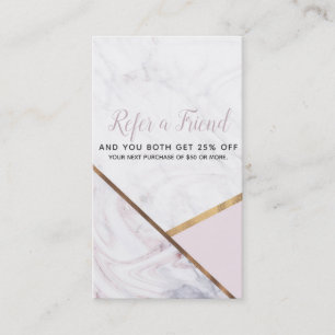 Carte De Référencement Rose Gold Marble Swirl & Blush Pink aiguiser un am