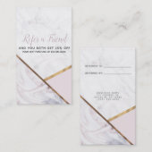 Carte De Référencement Rose Gold Marble Swirl & Blush Pink aiguiser un am (Devant / Derrière)
