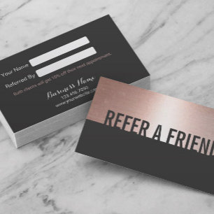 Carte De Référencement Rose Gold Minimalist Bold Beauty Salon Référentiel