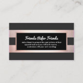 Carte De Référencement Rose Gold Noir client aiguillage Moderne Grilles (Devant)