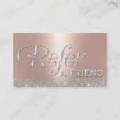 Carte De Référencement Rose Gold Parties scintillant Lux Typographie Salo (Devant)