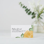 Carte De Référencement Rose jaune chic élégant floral recommander un ami (Debout devant)