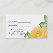 Carte De Référencement Rose jaune chic élégant floral recommander un ami (Dos)