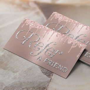 Carte De Référencement Rose moderne Gold Parties scintillant Drivers Salo