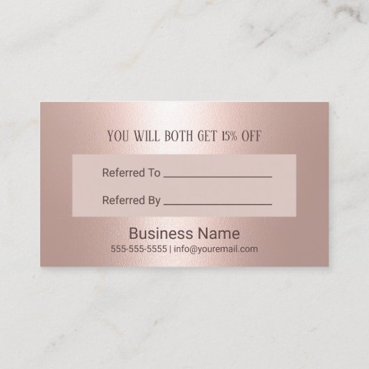 Carte De Référencement Rose moderne Parties scintillant d'or Typographie  (Dos)