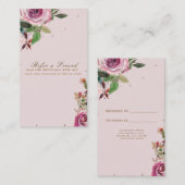 Carte De Référencement Rose Pâle Doré Fleurs Moderne Parrainer une Amie (Devant / Derrière)